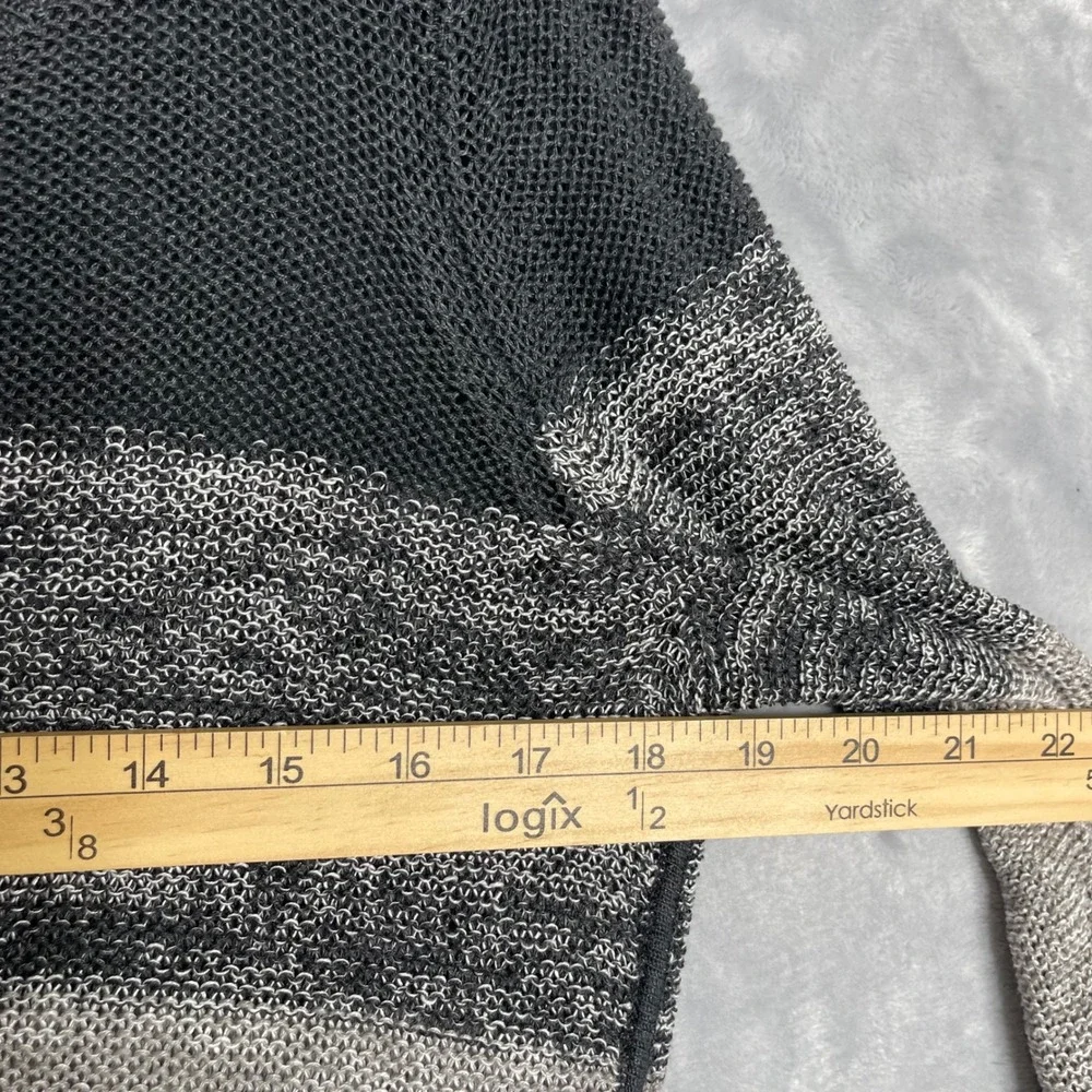 Eileen Fisher‎ 100% Organic Linen Sweater Womens S Grey Striped Lagenlook Knit - Picture 6 of 8